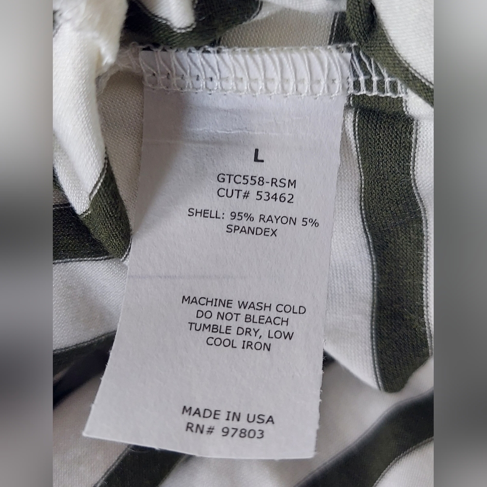 Green Envelope Los Angeles Short Sleeve Shirt Sz Large Green White Stripe NWT - Picture 9 of 10